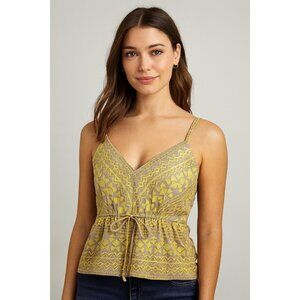 BCBGMaxAzria Womens Small Emeli Yellow Wool Blend Tank Top Cami NEW